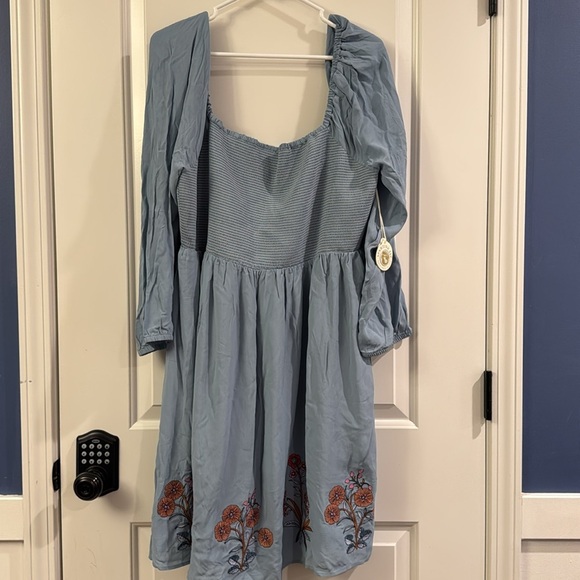 NEW SPARTINA 449 mara smocked dress in oyster factory embroidery size XXL - Picture 7 of 13